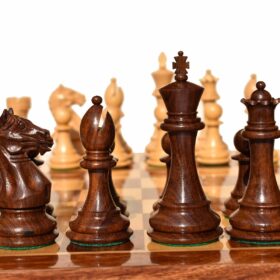 The Fierce Knight Complete chess set Boxwood & Sheesham 4" King with 2" Square chess board-6740