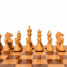 The Fierce Knight Complete chess set Boxwood & Sheesham 4" King with 2" Square chess board-6744