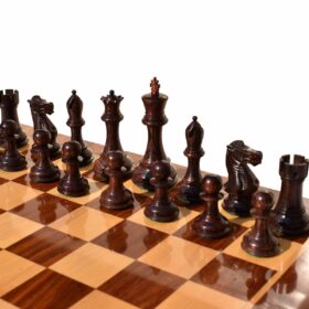 The Players Series complete chess set Boxwood & Rosewood 3.75" King with 2" square chess board-6680