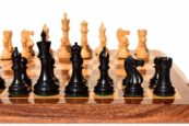 The Players Series complete chess set Boxwood & Ebonized 3.75" King with 2" Square chess board-0