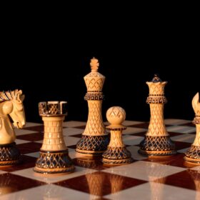 Limited Edition Designer Parker Series Chess Pieces Boxwood Burnt High Glossy 4" King-6761