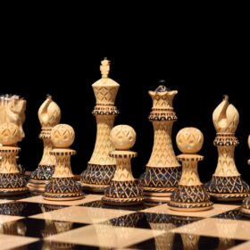 Limited Edition Designer Parker Series Chess Pieces Boxwood Burnt High Glossy 4" King-7401