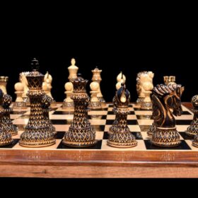 Limited Edition Designer Parker Series Chess Pieces Boxwood Burnt High Glossy 4" King-7396