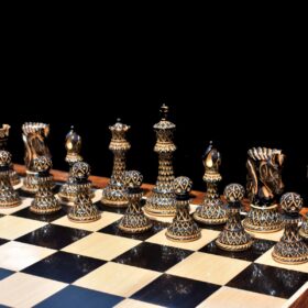 Limited Edition Designer Parker Series Chess Pieces Boxwood Burnt High Glossy 4" King-7398