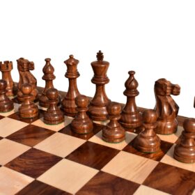 The American Series Chess Set Boxwood & Sheesham 3.75" King with 18" Chess Board-6830