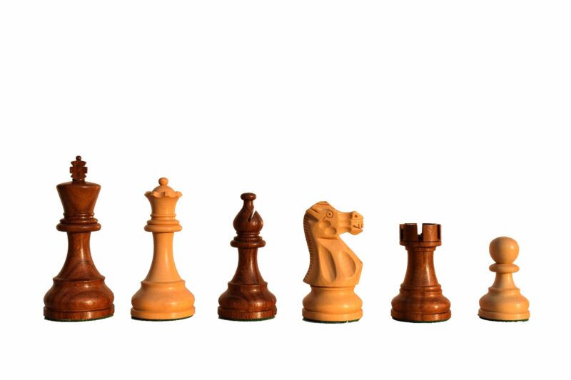 The American Series Chess Pieces Boxwood & Sheesham 3.75" King-0