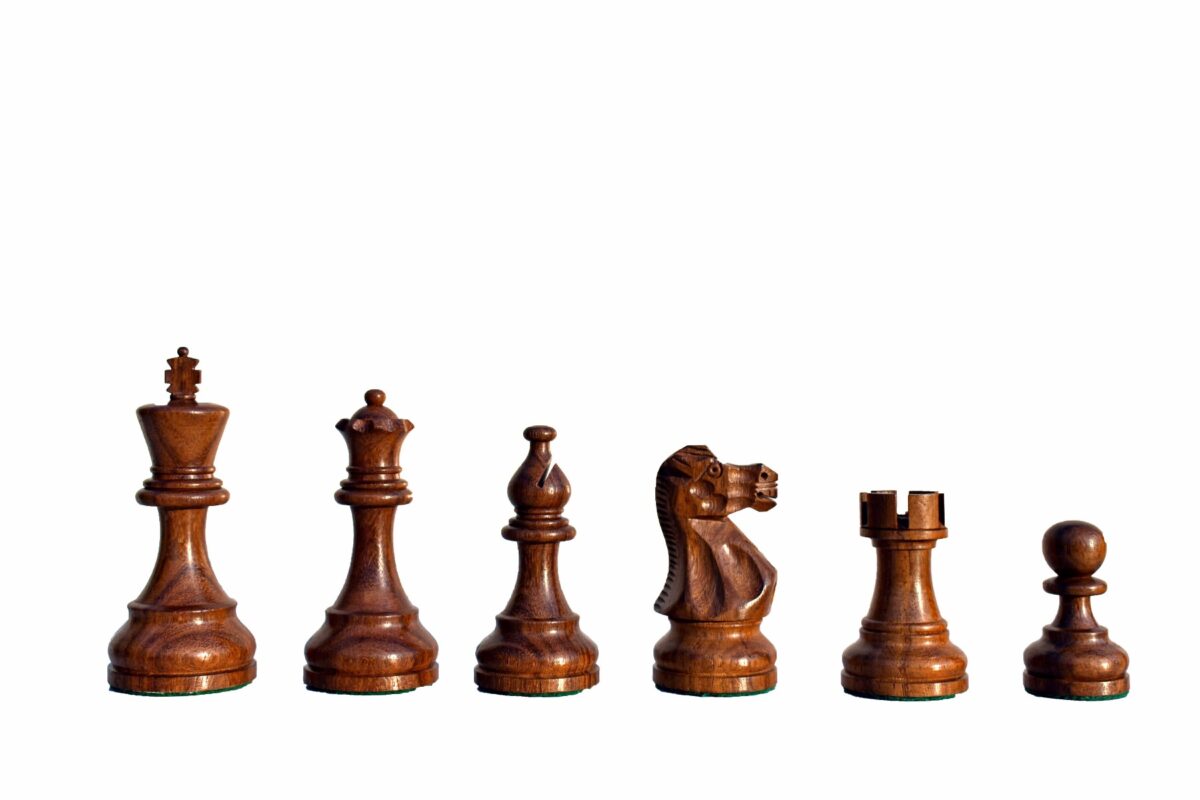 The American Series Chess Set Boxwood & Sheesham 3.75" King with 18" Chess Board-6834