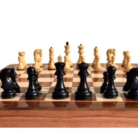 Yugoslavia Series Chess set Boxwood & Ebonized 3" King with 16" Folding Chess Board-6812