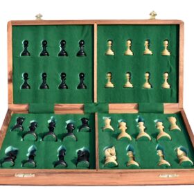 Yugoslavia Series Chess set Boxwood & Ebonized 3" King with 16" Folding Chess Board-6815