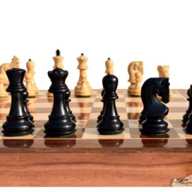 Yugoslavia Series Chess set Boxwood & Ebonized 3" King with 16" Folding Chess Board-6813