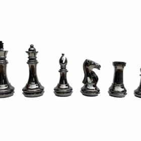 Exclusive Brass Staunton Chess Pieces Brass & Black Coated Brass 4" King-7211