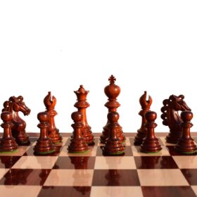 Svadilfari Stallion Series Chess set Boxwood & Padauk 4.4" king with 2.25" Square Chess Board-6938