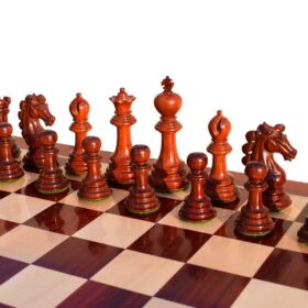 Svadilfari Stallion Series Chess set Boxwood & Padauk 4.4" king with 2.25" Square Chess Board-6939