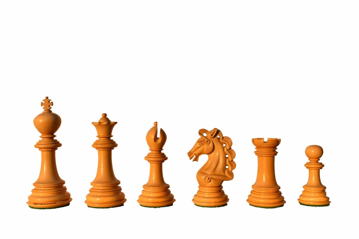 Svadilfari Stallion Series Chess Pieces Boxwood & Padauk 4.4" king-6950