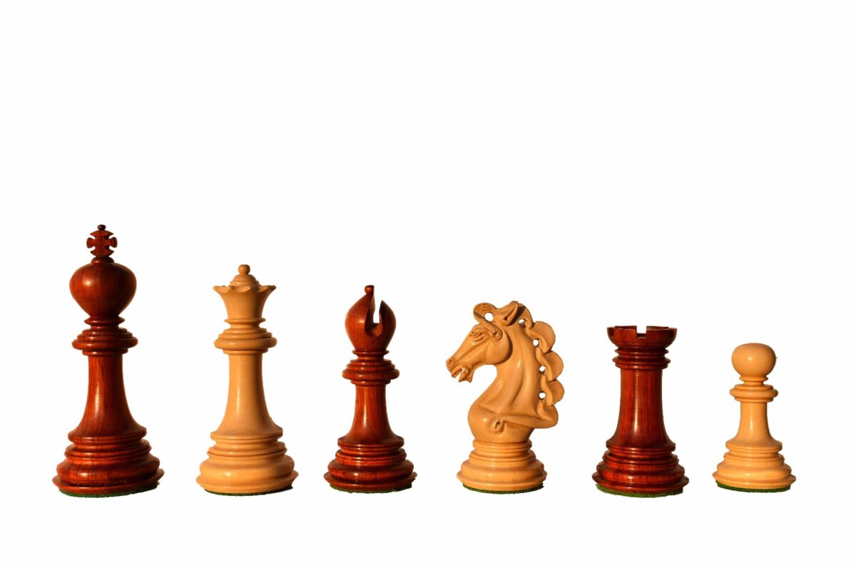 Svadilfari Stallion Series Chess set Boxwood & Padauk 4.4" king with 2.25" Square Chess Board-6933