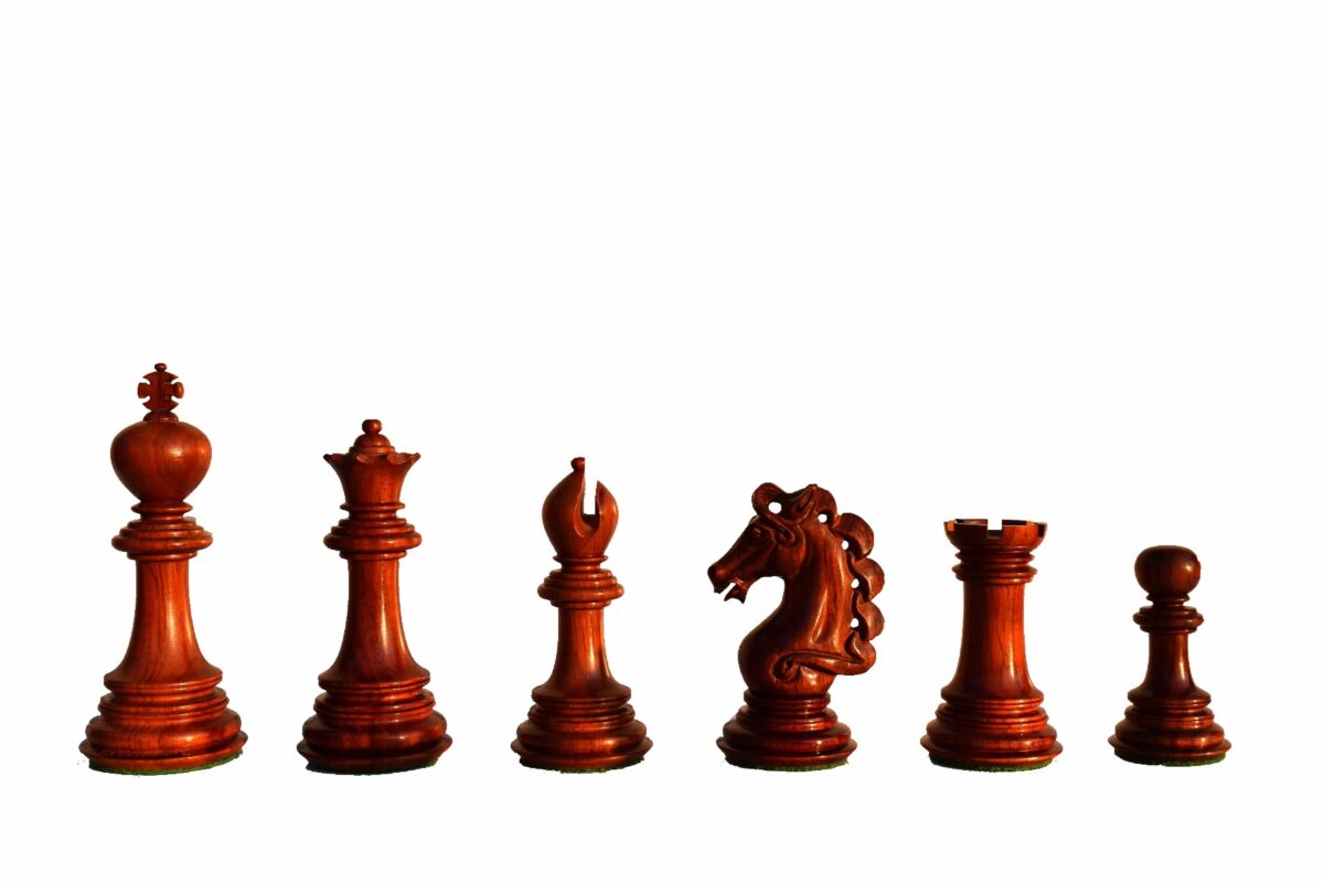 Svadilfari Stallion Series Chess set Boxwood & Padauk 4.4" king with 2.25" Square Chess Board-6935