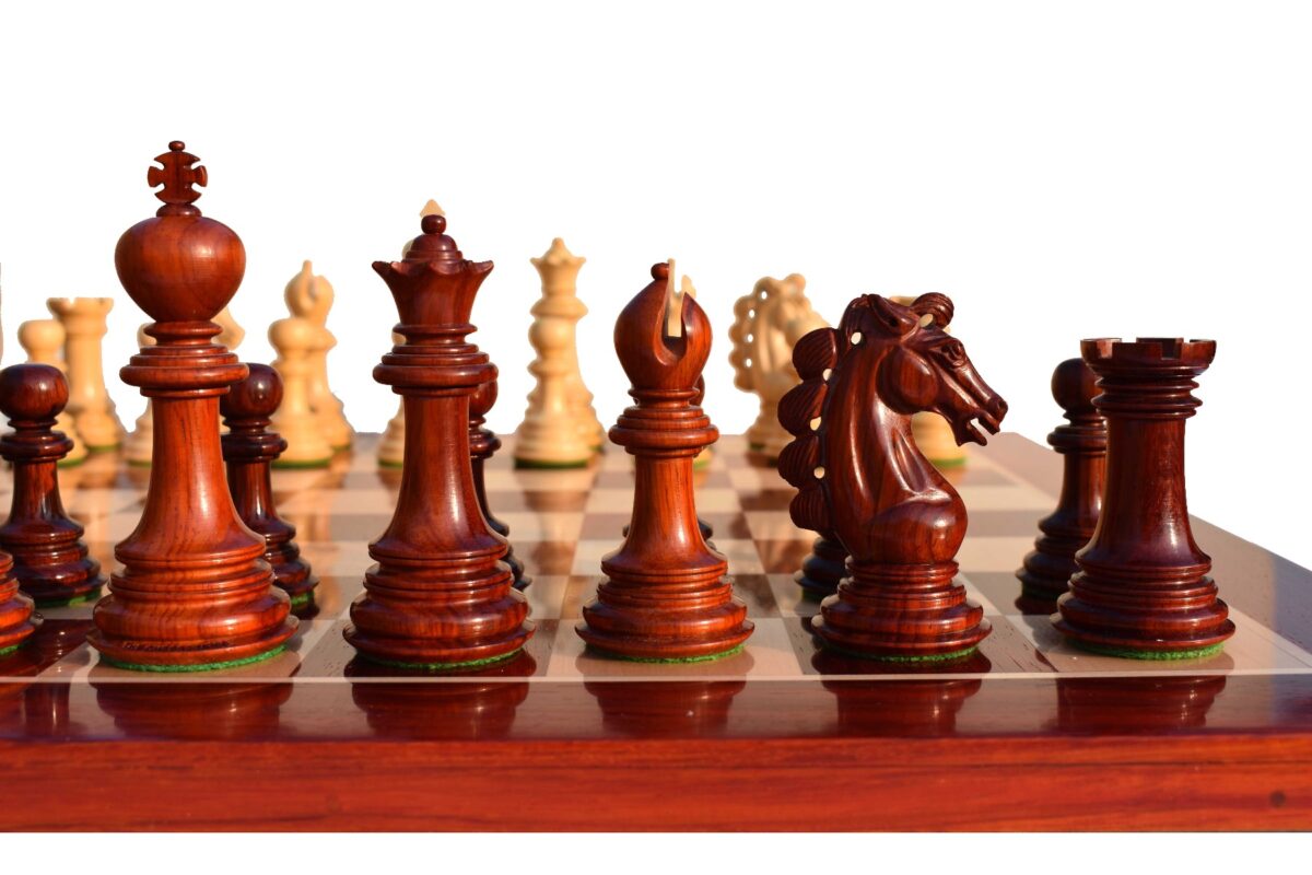 Svadilfari Stallion Series Chess set Boxwood & Padauk 4.4" king with 2.25" Square Chess Board-6942