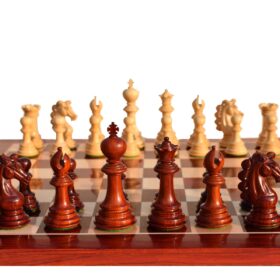 Svadilfari Stallion Series Chess set Boxwood & Padauk 4.4" king with 2.25" Square Chess Board-6943