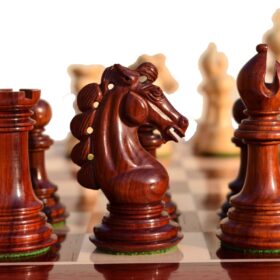 Svadilfari Stallion Series Chess set Boxwood & Padauk 4.4" king with 2.25" Square Chess Board-6944