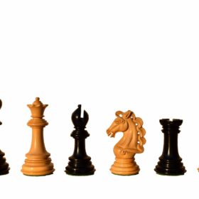 Svadilfari Stallion Series Chess set Boxwood & Ebony 4.4" king with 2.25" Square Chess Board-6919