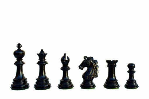 Svadilfari Stallion Series Chess Pieces Boxwood & Ebony 4.4" king-6903