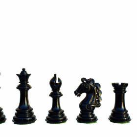 Svadilfari Stallion Series Chess set Boxwood & Ebony 4.4" king with 2.25" Square Chess Board-6920