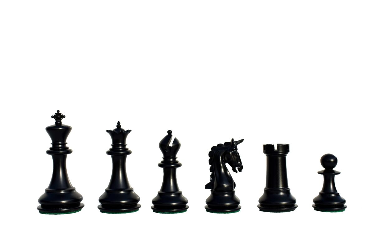 The Cambridge Series chess set Boxwood & Ebony 4.25" King with 2.25" square chess board-7125