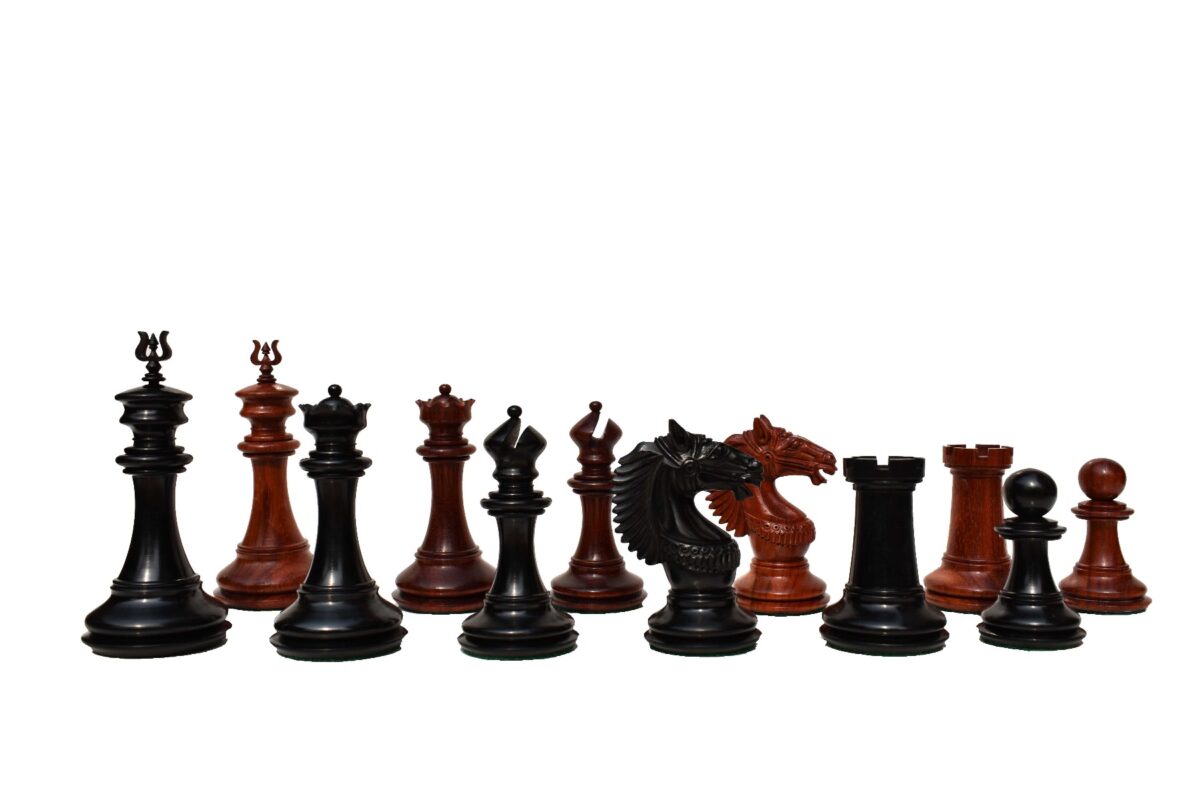 The Rudra Prestige Series Chess Pieces Ebony & Padauk 4.4" King-0