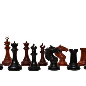 The Rudra Prestige Series Chess Pieces Ebony & Padauk 4.4" King-0