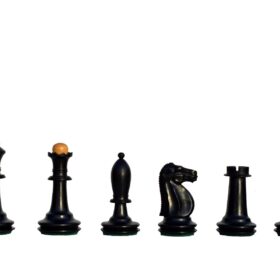 The Shkolnik Series version II soviet reproduction Chess Pieces Boxwood & Ebonized 3.5" King -7192