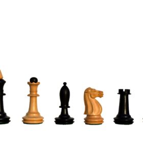 The Shkolnik Series version II soviet reproduction Chess Pieces Boxwood & Ebonized 3.5" King -7191