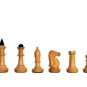 The Shkolnik Series version II soviet reproduction Chess Pieces Boxwood & Ebonized 3.5" King -7193