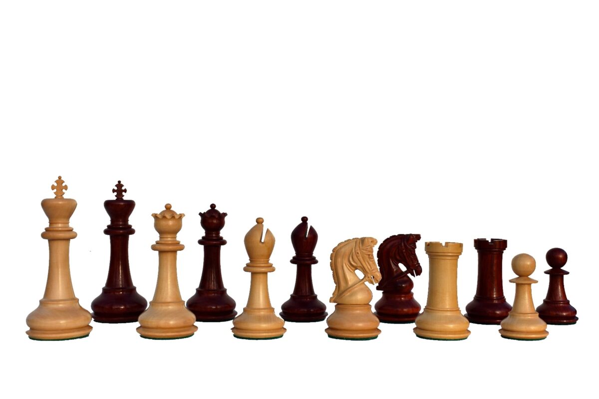 The Sultan Series Chess Pieces Boxwood & Padauk 4.4" King-0