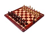 The Sultan Series Chess Set Boxwood & Padauk 4.4" King with 2.25" Chess board-0