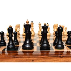 Zagreb 59 Series Chess Set Boxwood & Ebony 3.9" King with 2" Square Chess Board -7343