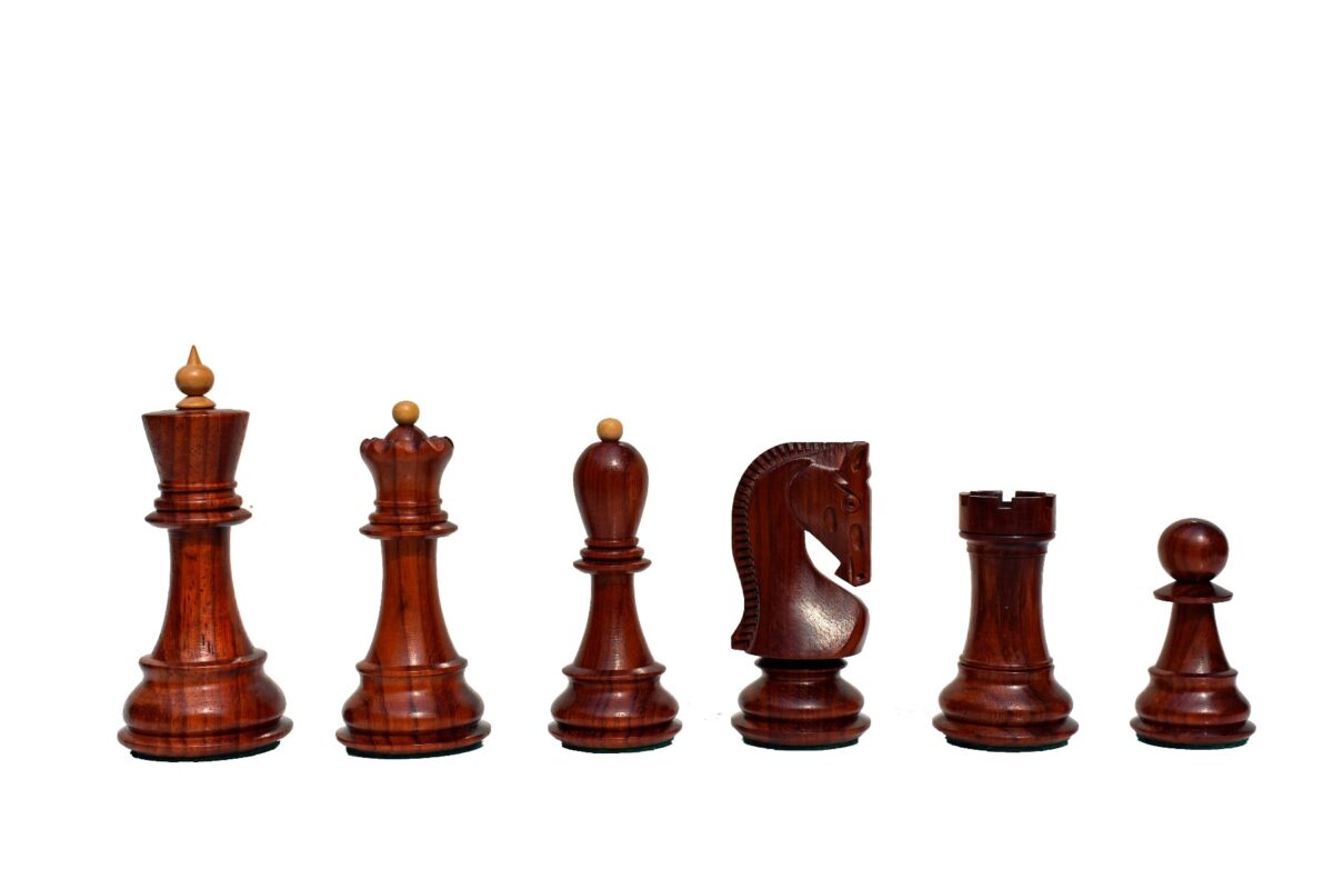 Zagreb 59 Series Chess Pieces Boxwood & Padauk 3.9" King -0