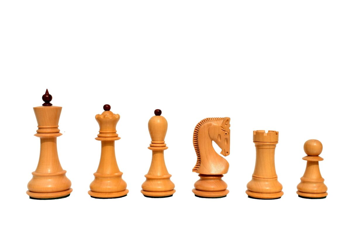 Zagreb 59 Series Chess Pieces Boxwood & Padauk 3.9" King -7302