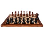 Zagreb 59 Series Chess Set Ebony & Padauk 3.9" King with 2" Square Chess Board -0