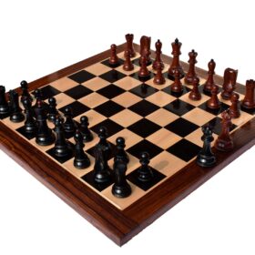 Zagreb 59 Series Chess Set Ebony & Padauk 3.9" King with 2" Square Chess Board -7334