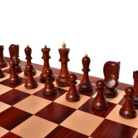 Zagreb 59 Series Chess Set Boxwood & Padauk 3.9" King with 2" Square Chess Board -7330