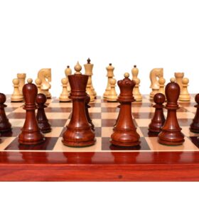 Zagreb 59 Series Chess Set Boxwood & Padauk 3.9" King with 2" Square Chess Board -7326