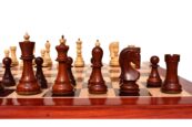 Zagreb 59 Series Chess Set Boxwood & Padauk 3.9" King with 2" Square Chess Board -0