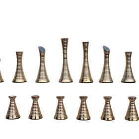 Designer Contemporary Brass Chess Pieces Brass & Antique color coated Brass 4" King-7242