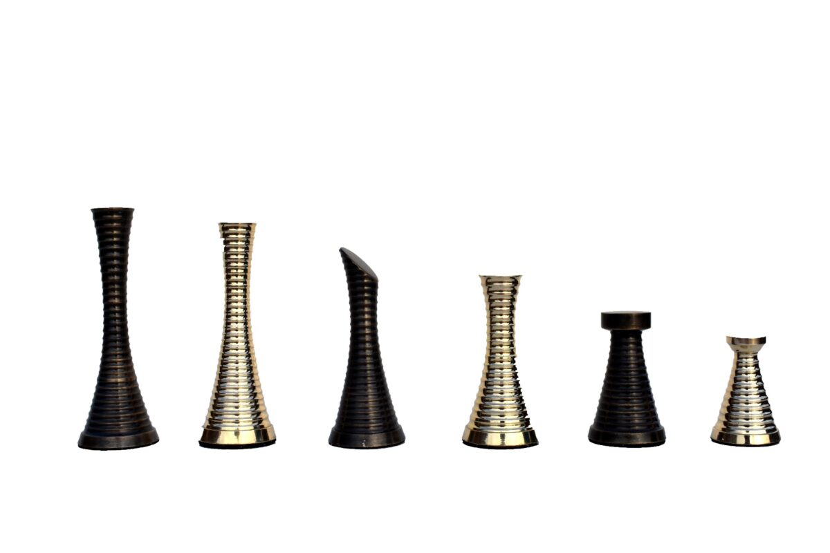 Designer Contemporary Brass Chess Pieces Brass & Antique color coated Brass 4" King-7244