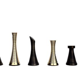 Designer Contemporary Brass Chess Pieces Brass & Antique color coated Brass 4" King-7244