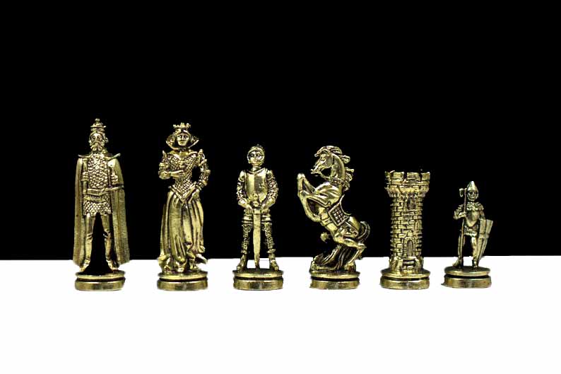 The Medieval Luxury Metal Chess Pieces Alloy Zinc 3.25" King-7394