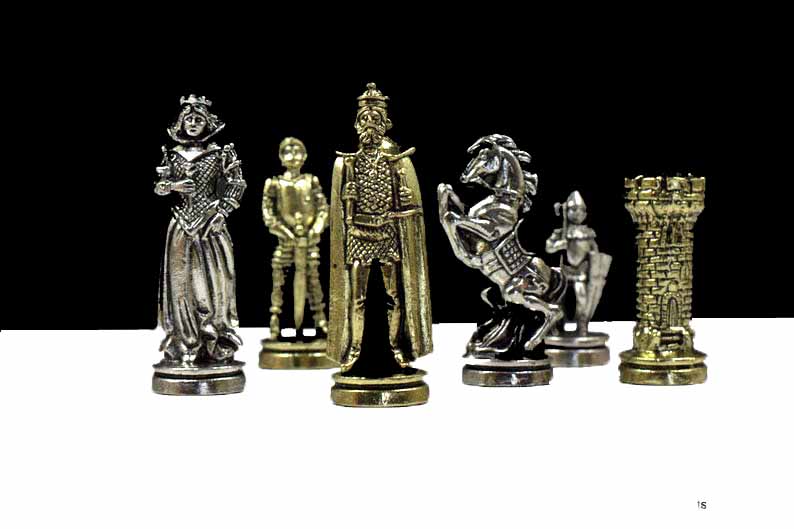 The Medieval Luxury Metal Chess Pieces Alloy Zinc 3.25" King-0