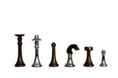 The Elegant Series brass chess pieces Rose Gold Brass & Silver color Coated Brass 3" KIng-0