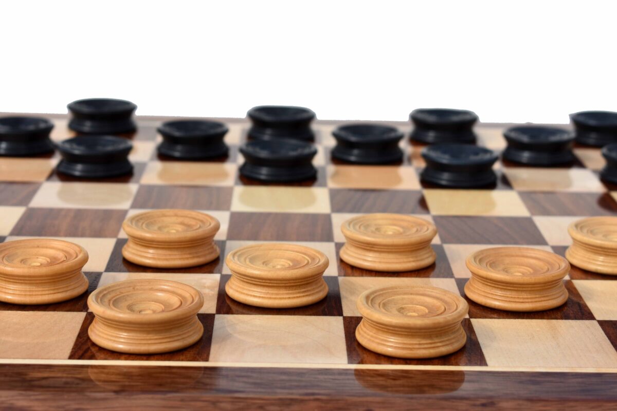 Tournament Series Checkers pieces Boxwood & Ebonized 1.75" -7570