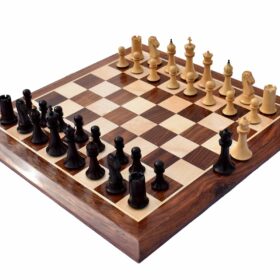 Forever Chessmen Series complete chess set Boxwood & Rosewood 3.5" King with 2" Square chess board-7512